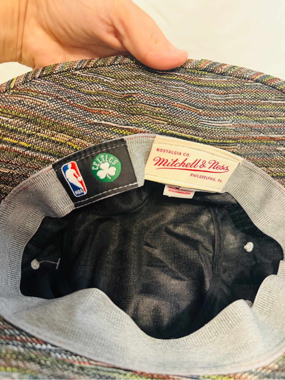 Mitchell & Ness Boston Celtics Space Knit Bucket Hat S/M NBA NWT U264Z - Picture 6 of 7